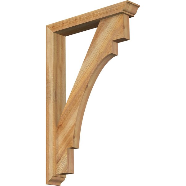Ekena Millwork Merced Traditional Rough Sawn Bracket w/ Offset Brace, Western Red Cedar, 4"W x 22"D x 34"H BKT0402X22X34MRC01RWR - main